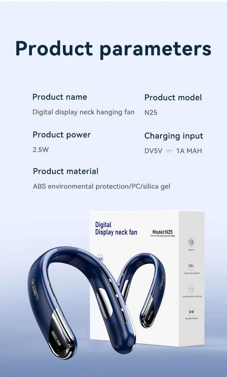 Bladeless Silent Neckband Neck Fan