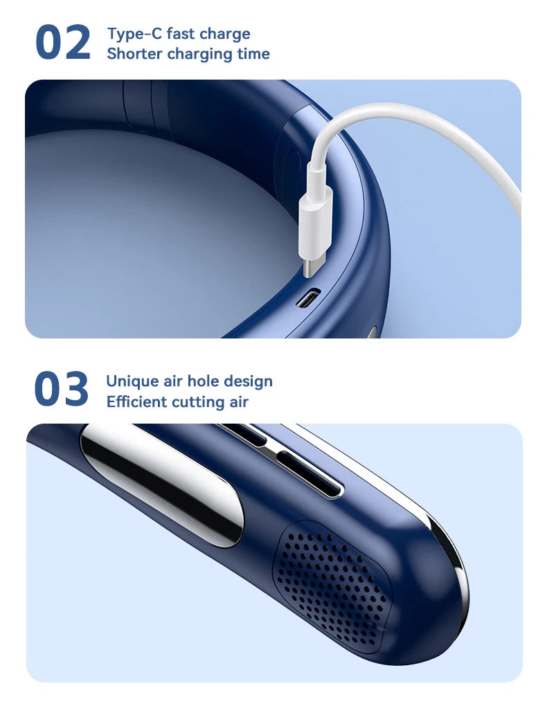 Bladeless Silent Neckband Neck Fan